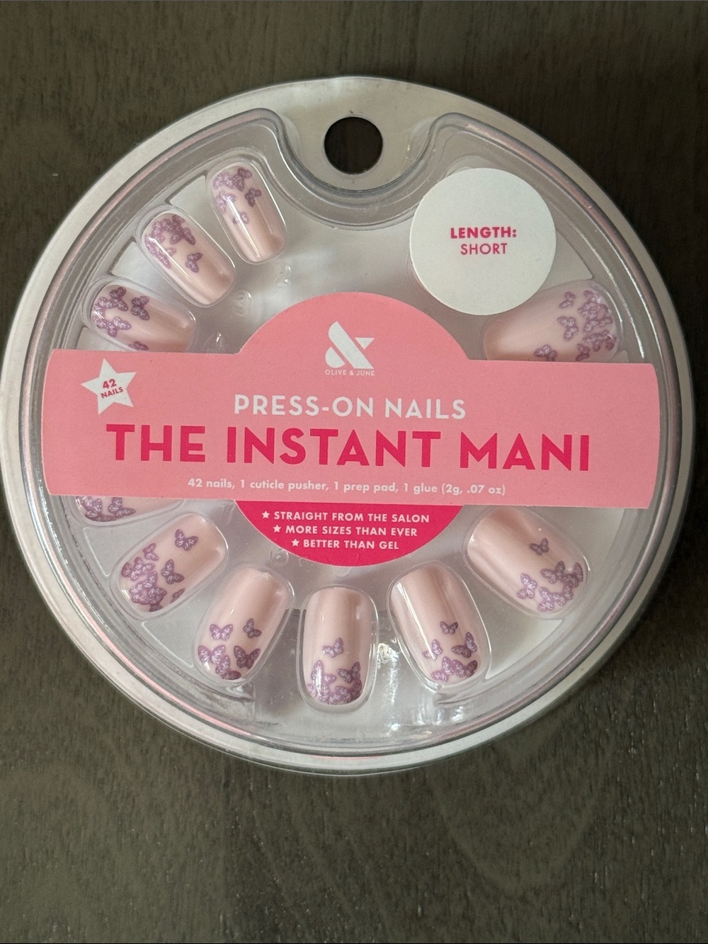 Olive and June Instant Mani Press On Nails in Butterfly Print
